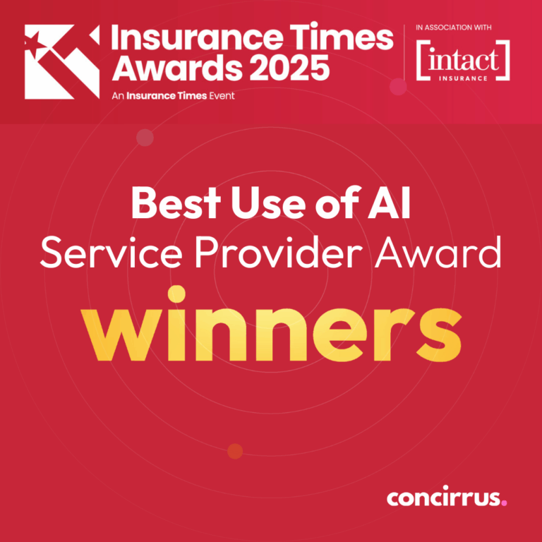 Concirrus, Best use of AI. Service Provider Award. Insurance Times Awards