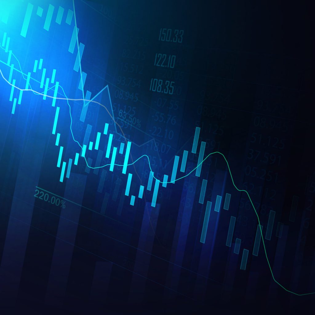 Stock market or forex trading graph in graphic concept suitable for financial investment or Economic trends business idea and all art work design. Abstract finance background.